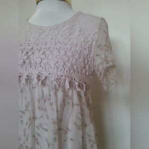 🌸Bellambia - Botanical Silk and Embroidered Top - Size S